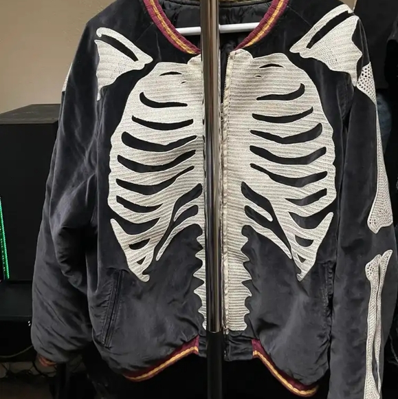 Kapital Other - Kapital Velvet Skeleton Bomber